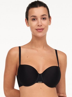 Chantelle Bare Essential Custom Fit T-Shirt Bras Black | USA 1423CEI