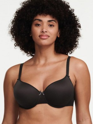 Chantelle Basic Invisible Smooth Support T-Shirt Bras Black | USA 1554VDO