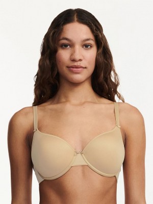 Chantelle Basic Invisible Smooth Support T-Shirt Bras Nude Beige | USA 1617ISZ