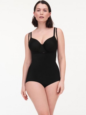 Chantelle Basic Shaping Open Bust Bodysuit Shapewear Black | USA 2123ZGY