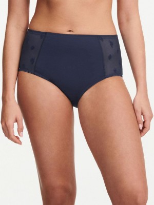 Chantelle Bold Curve High Waist Brief Panties Blue Shades | USA 1750APV