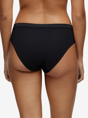 Chantelle Cotton Comfort Hi-Cut Brief Panties Black | USA 2059ISZ