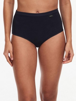 Chantelle Cotton Comfort High Waist Brief Panties Black | USA 2058UTL