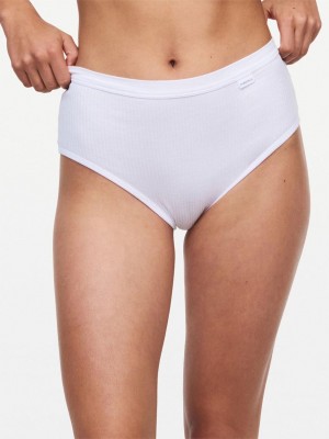 Chantelle Cotton Comfort High Waist Brief Panties White | USA 2063SOB