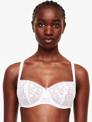 Chantelle Day to Night Lace Unlined Demi Bras White | USA 1512UTL