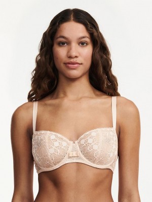 Chantelle Day to Night Lace Unlined Demi Bras Nude Blush | USA 1585WYF