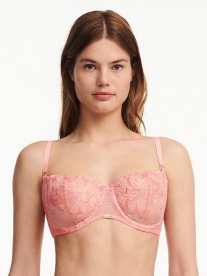 Chantelle Fleurs Demi Bras Candlelight Peach | USA 2342PQJ