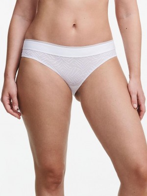 Chantelle Graphic Allure Lace Bikini Panties White | USA 1959SOB