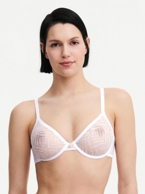 Chantelle Graphic Allure Sheer Unlined Underwire Bras White | USA 2260QZD