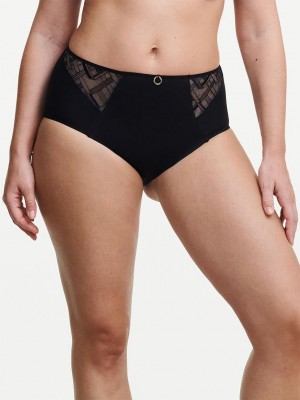 Chantelle Graphic Support Smoothing Full Brief Panties Black | USA 2037SOB