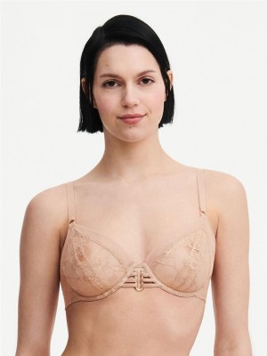 Chantelle Impulse Plunge Underwire Bras Nude Lurex | USA 2291YUK