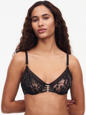 Chantelle Impulse Plunge Underwire Bras Black | USA 2341APH