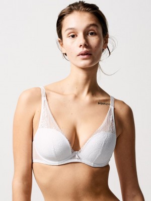 Chantelle Maddie Plunge T-Shirt, Passionata designed by CL Bras White | USA 2194DNN