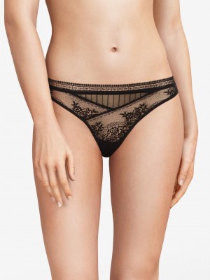 Chantelle Maddie Tanga, Passionata designed by CL Panties Black | USA 1676GLQ