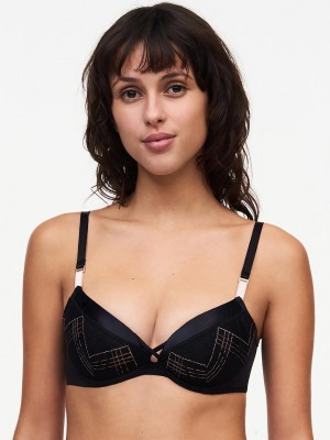 Chantelle Memento Push Up Bras Black/Pink Lurex | USA 2150XFU