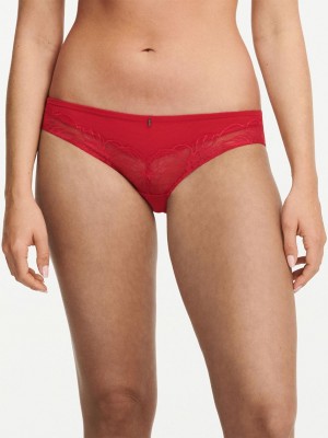 Chantelle Midnight Flowers Bikini Panties Scarlett Red | USA 2509NBW