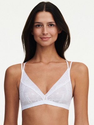 Chantelle Midnight Flowers Wireless Bras White | USA 1163CEI