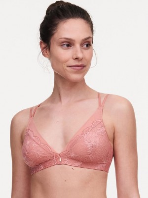 Chantelle Midnight Flowers Wireless Bras Peach Delight | USA 1177PQC