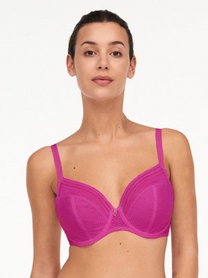 Chantelle Modern Support Plunge Underwire Bras Fuchsia | USA 1019ISZ