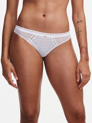 Chantelle Monogram Cheeky Bikini Panties White | USA 2423UTZ