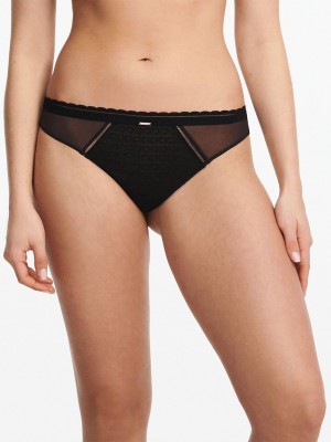 Chantelle Monogram Cheeky Bikini Panties Black | USA 2435XFY