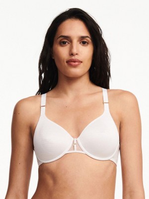 Chantelle Monogram Smooth Lightweight T-Shirt Bras White | USA 1448XFU