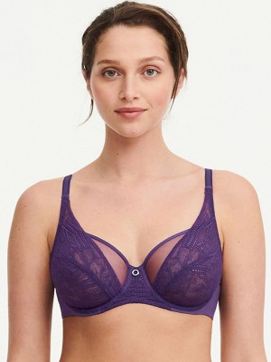 Chantelle Naya Lace Unlined Underwire Bras Parade Violet | USA 1104GLQ