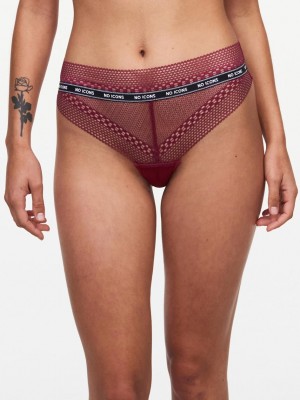 Chantelle No Icons Thong Panties Red Raspberry | USA 2501UTZ