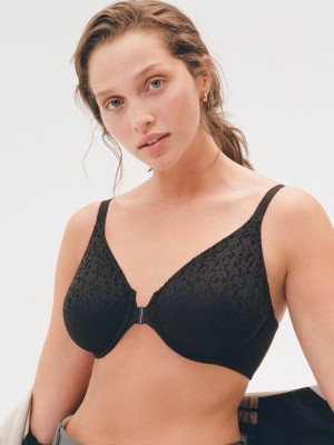 Chantelle Norah Comfort Front Closure Bras Black | USA 1458TVJ