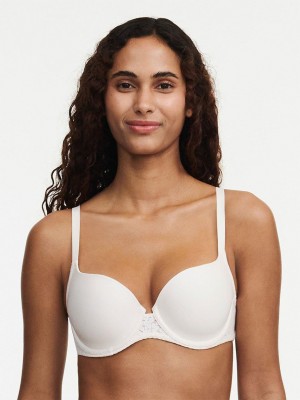 Chantelle Norah Comfort Smooth Sweetheart T-Shirt Bras Talc | USA 1581BCP