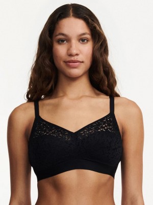 Chantelle Norah Comfort Supportive Wirefree Bras Black | USA 1454QZD