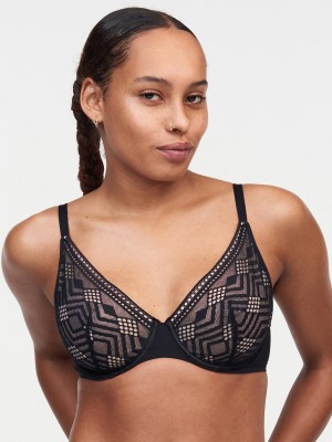 Chantelle Ondine Underwire Plunge, Passionata designed by CL Bras Black | USA 2206NBA