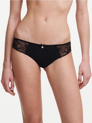 Chantelle Orchids Brief Panties Black | USA 2520FMD