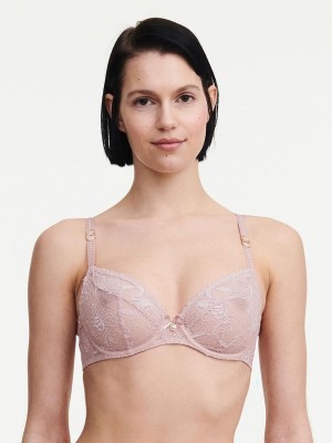 Chantelle Orchids Plunge Unlined Bras English Rose | USA 2305ZGY