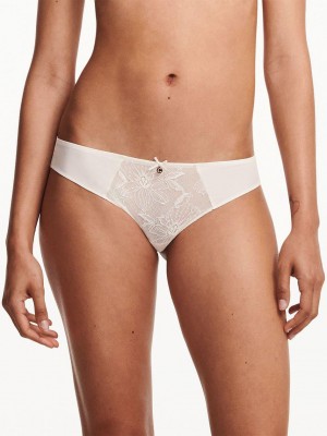 Chantelle Orchids Tanga Panties Milk | USA 2485VDR