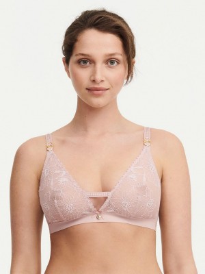 Chantelle Orchids Wireless Triangle Bras English Rose | USA 1213ZGY