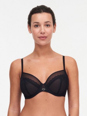 Chantelle Parisian Allure Unlined Plunge Bras Black | USA 2272DNN