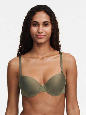 Chantelle Pila Demi Memory Foam, Passionata designed by CL Bras Army Khaki Shades | USA 1258DNN