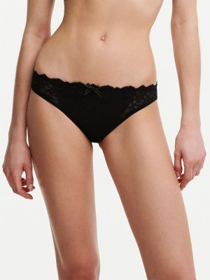 Chantelle Rive Gauche Lace Bikini Panties Black | USA 2082TVJ