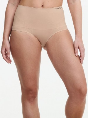 Chantelle Smooth Comfort High Waist Light Shaping Brief Panties Clay Nude | USA 1793WYF