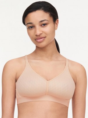 Chantelle Smooth Lines Back Smoothing Wireless Bras Nude Blush | USA 1407YUK