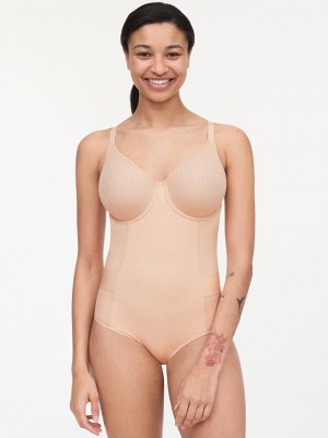 Chantelle Smooth Lines Shaping Bodysuit Shapewear Nude Blush | USA 2098XFU