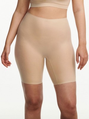 Chantelle SoftStretch High Waist Mid-Thigh Short Shapewear Nude Sand | USA 2096LHT