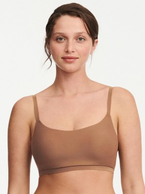 Chantelle SoftStretch Scoop Paddedlette Bras Cocoa Brown | USA 1229PQC