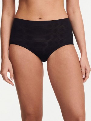 Chantelle SoftStretch Stripes Brief Panties Black | USA 1943CEI