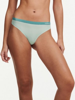 Chantelle SoftStretch Thong Panties Green Lily/Trellis | USA 1963HKW