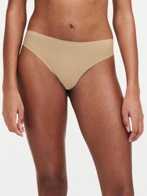 Chantelle SoftStretch Thong Panties Nude Sand | USA 2053WYF