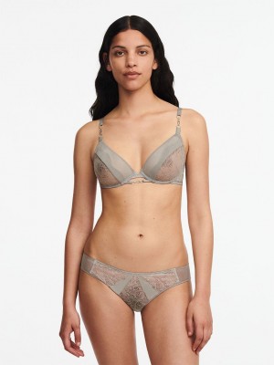 Chantelle Spark Lace Unlined Underwire Bras Metal Grey | USA 1334APV