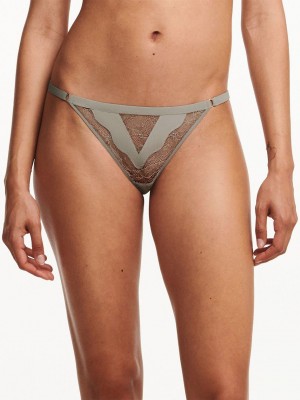 Chantelle Spark Thong Panties Metal Grey | USA 2415GLS