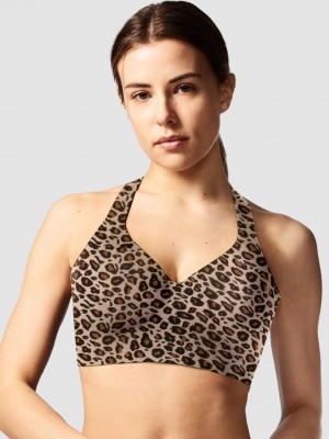 Chantelle Sport High Impact Wirefree Bras Leopard Nude | USA 1359PQC